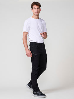 Jeans da uomo neri da lavoro in denim elasticizzato - Koroshi 2521PT39