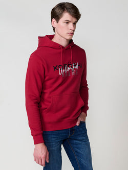 Rot bedruckter Herren-Kapuzenpullover – Koroshi 2521SU16
