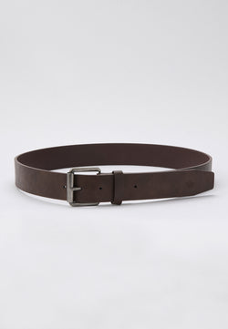 Brown leather effect men's belt - Koroshi 2521ZC01
