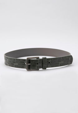 Men's gray leather effect belt - Koroshi 2521ZC04