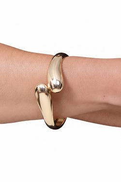 Rigid gold women's bracelet with closure - Koroshi 2522BI04