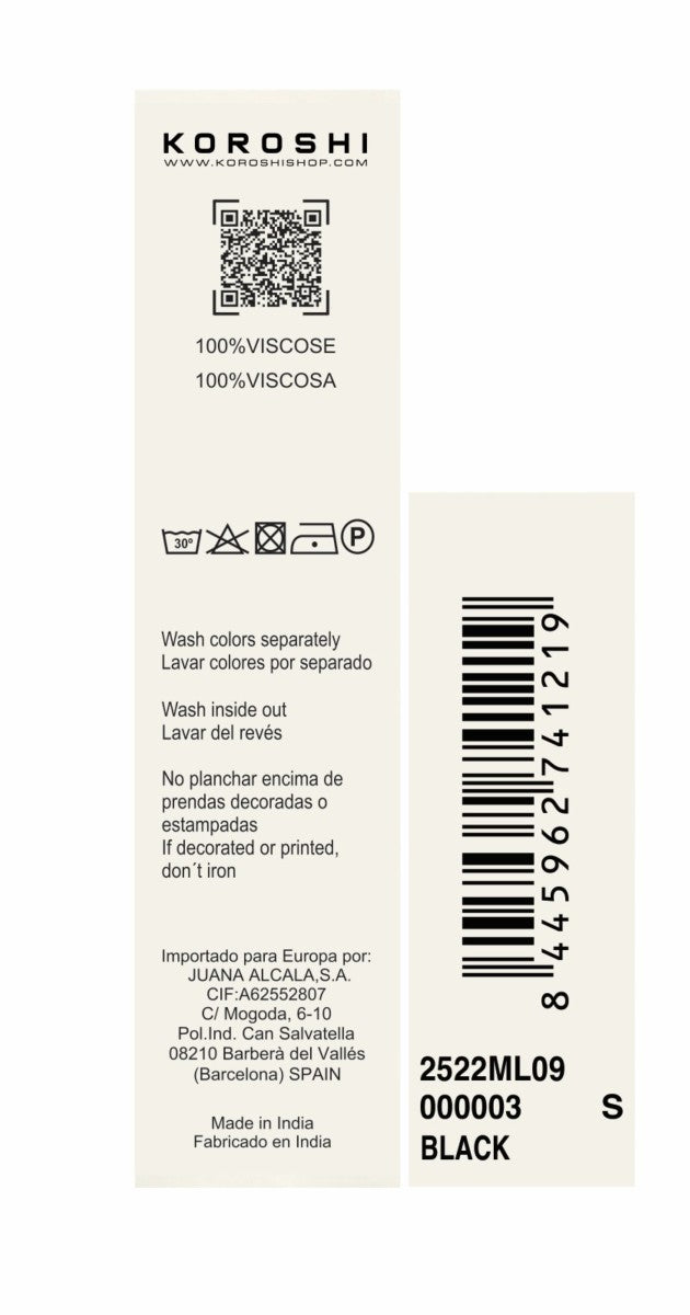 T-shirt femme noir à manches longues, col V, imprimé fleuri brodé