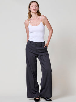 Gray women's high-waist wide trousers - Koroshi 2522PT92