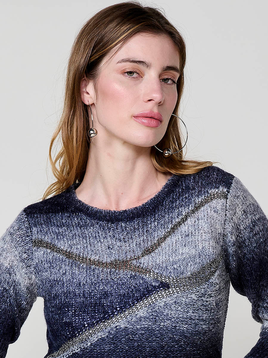 Jersey punto brillo mujer detalle escote - Koroshi 2522TR15