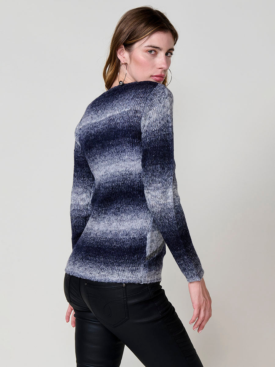 Jersey punto metalizado mujer detalle tejido - Koroshi 2522TR15