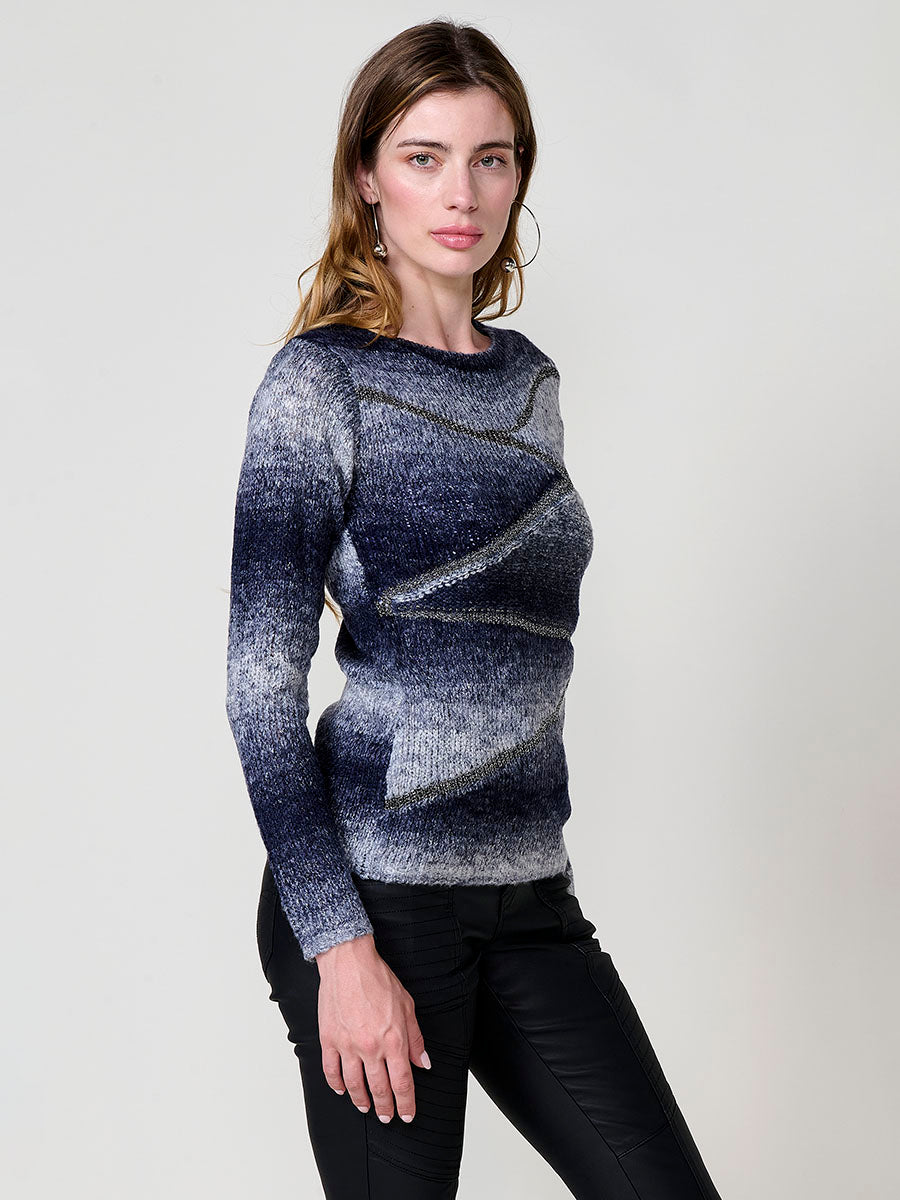 Jersey punto lentejuelas mujer detalle acabados - Koroshi 2522TR15