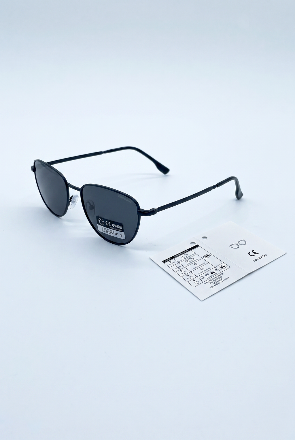 Lunettes de soleil unisexes polarisées noires métallisées