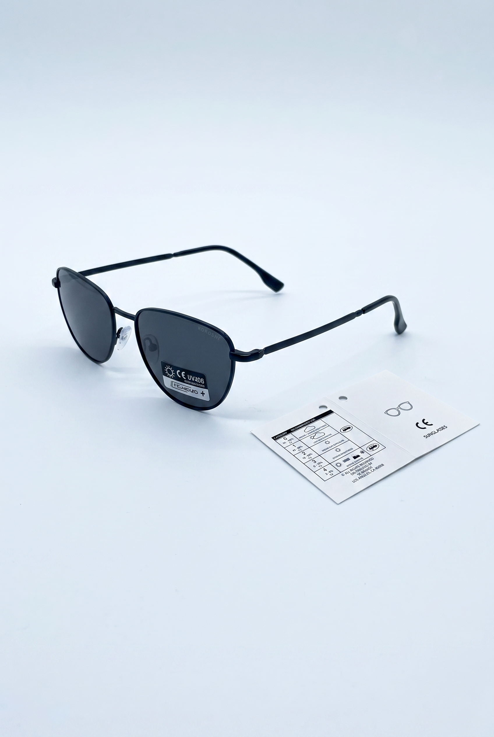 Lunettes de soleil unisexes polarisées noires métallisées