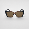 Zweifarbige Unisex-Sonnenbrille mit Farbverlauf und braunen Gläsern