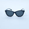 Lunettes de soleil femme œil de chat noir brillant avec verres