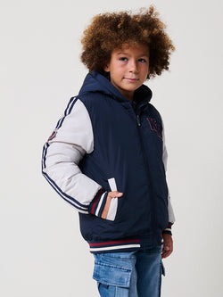 Cazadora acolchada con capucha niño navy - Koroshi 2524JA01