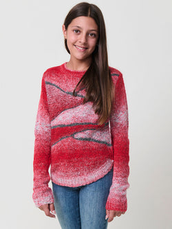 Jersey GIRLS red metallic detail tricot - Koroshi 2525TR05 view 1