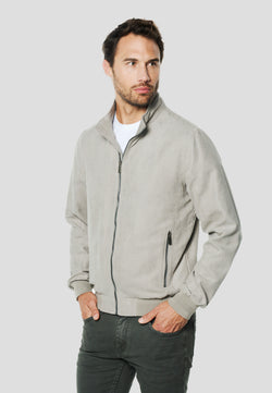 Bomber homme col montant effet suède pierre - Koroshi 2611JA01