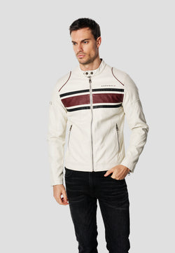 Jaqueta biker racer efecte pell home crua - Koroshi 2611JA07