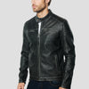 Chaqueta cazadora biker efecto piel para hombre