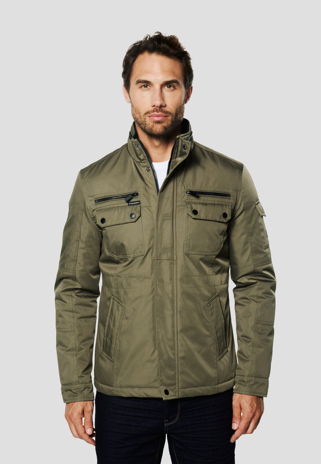 Chaqueta técnica estilo field hombre verde - Koroshi 2611JA22