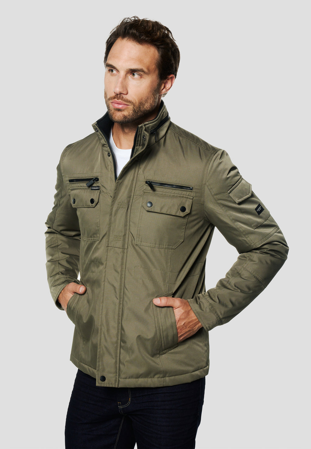 Chaqueta técnica estilo field hombre verde - Koroshi 2611JA22