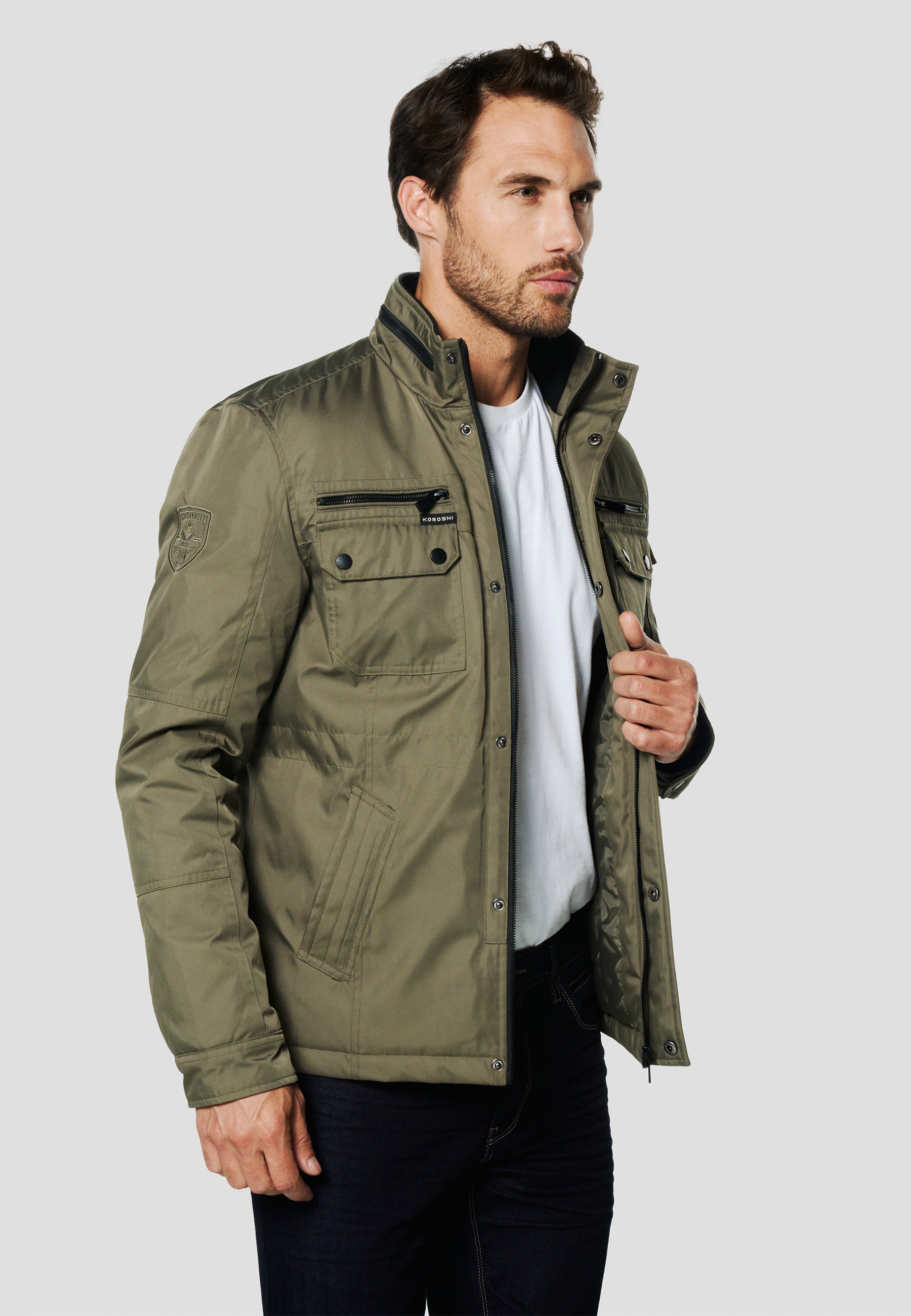 Chaqueta técnica estilo field hombre verde - Koroshi 2611JA22