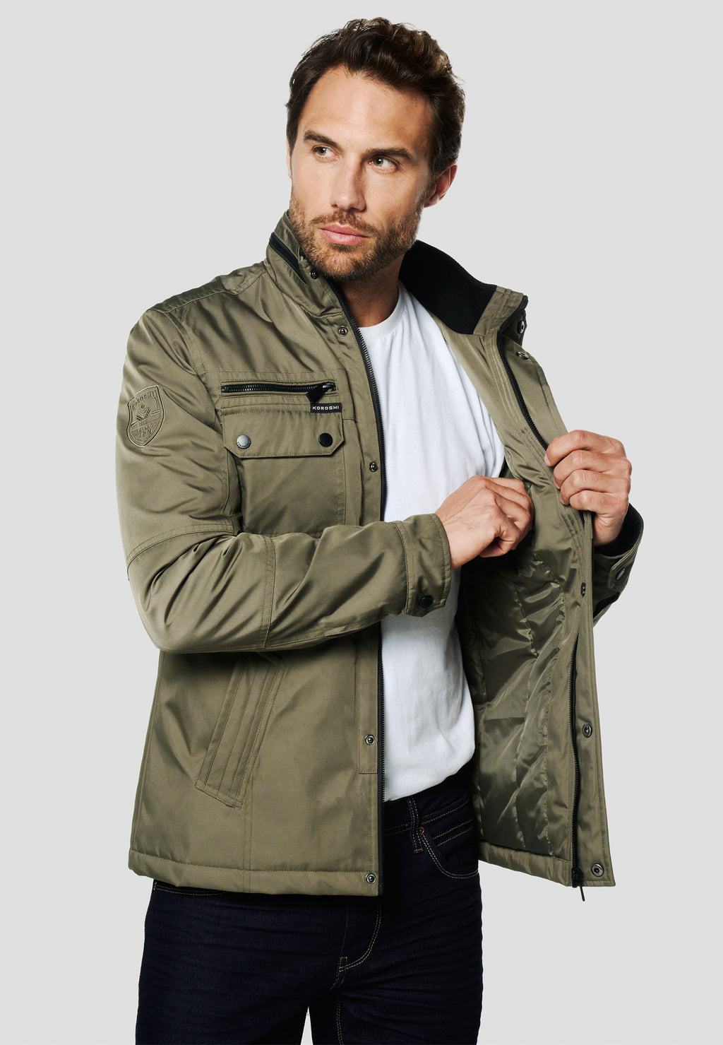 Chaqueta técnica estilo field hombre verde - Koroshi 2611JA22