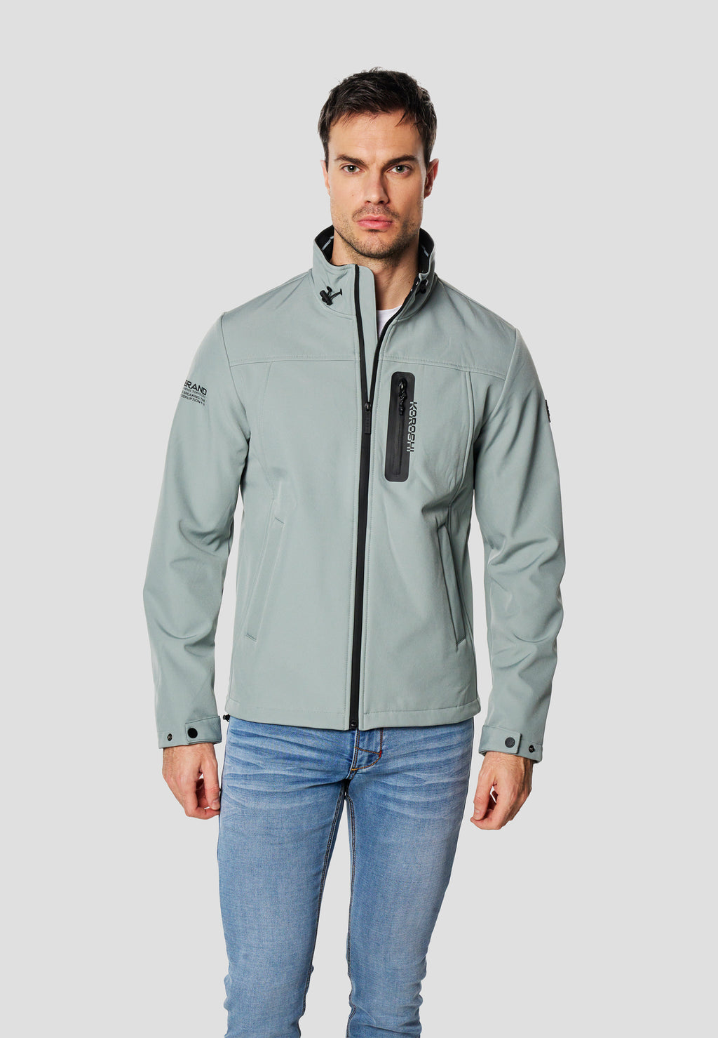 Chaqueta técnica softshell hombre azul turquesa - Koroshi 2611JA41