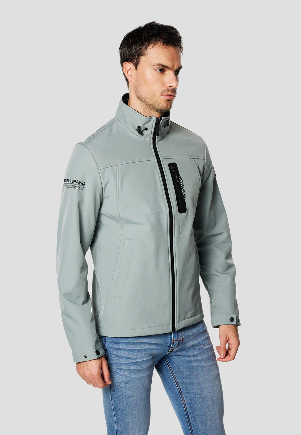 Chaqueta técnica softshell hombre azul turquesa - Koroshi 2611JA41