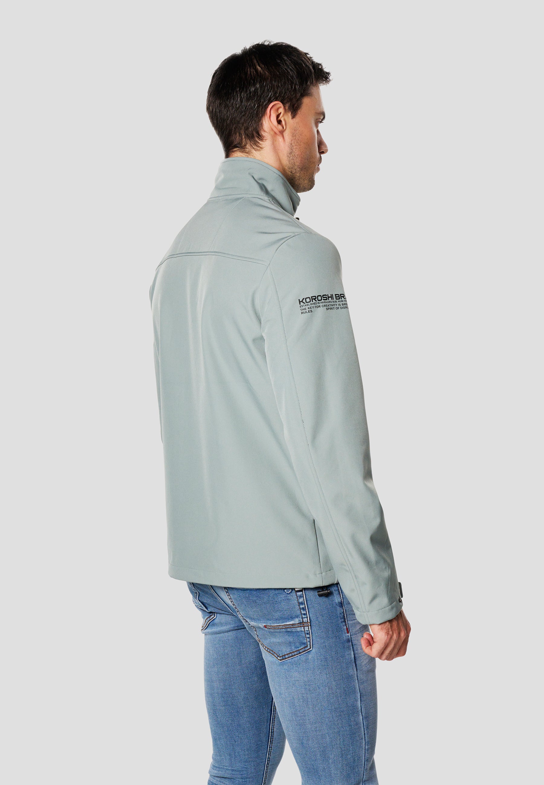 Chaqueta técnica softshell hombre azul turquesa - Koroshi 2611JA41