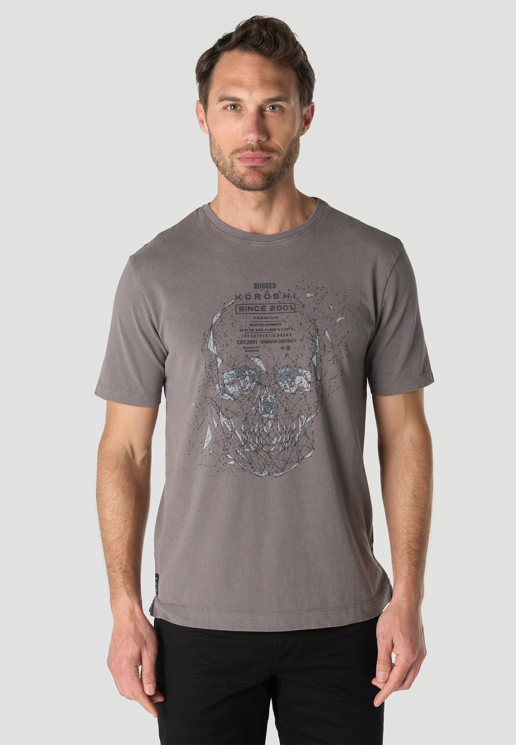 Printed cotton crew t-shirt