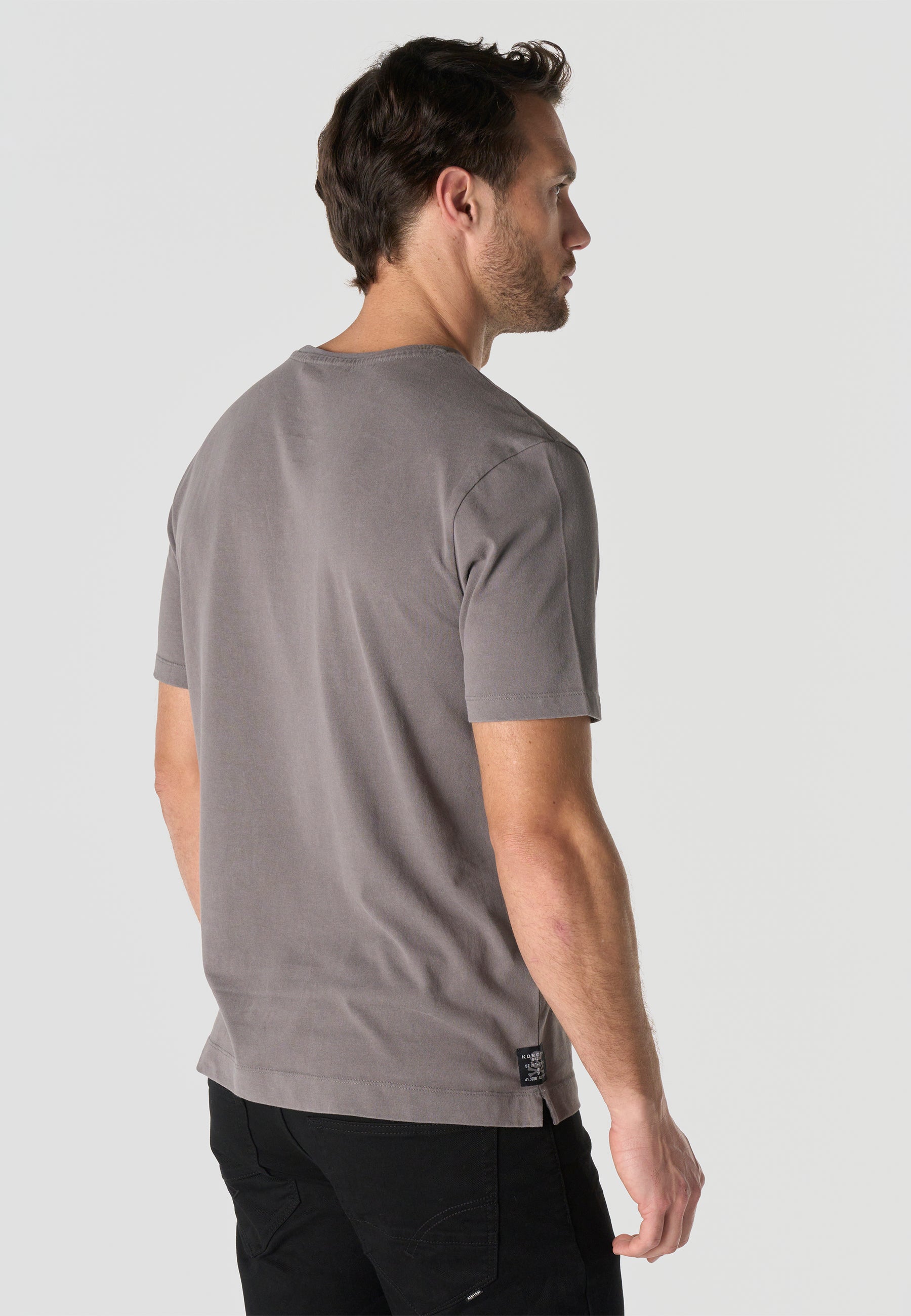 Printed cotton crew t-shirt