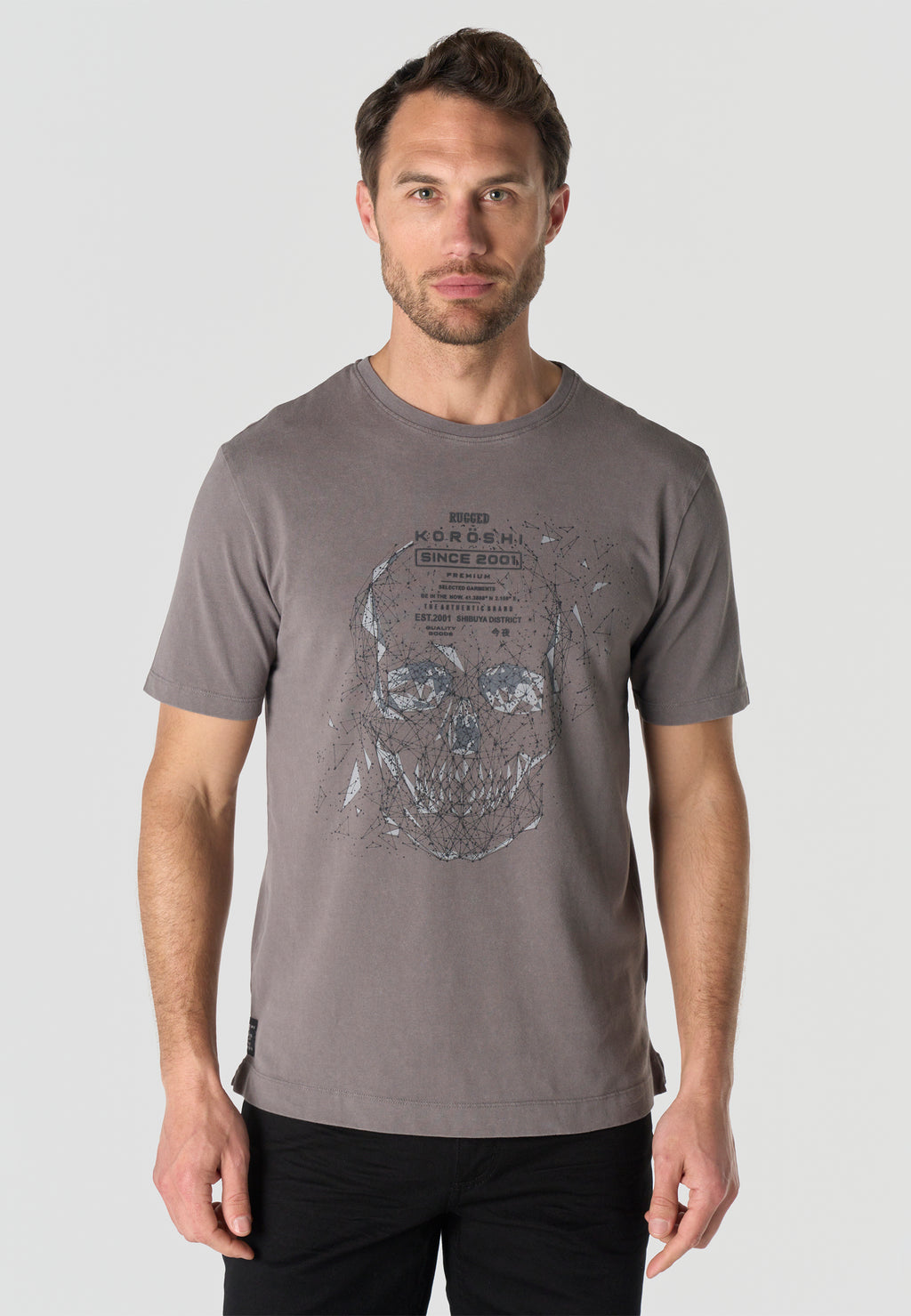 Printed cotton crew t-shirt