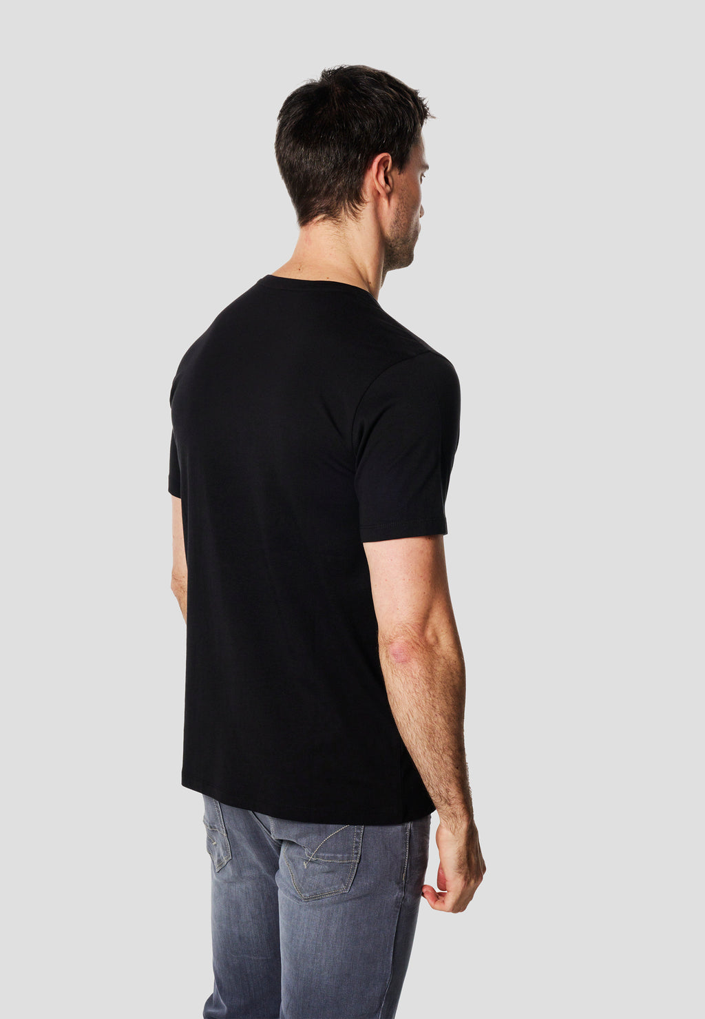 Kurzärmliges Herren-T-Shirt mit geometrischem Totenkopf-Print, Schwarz – Koroshi 2611MC15
