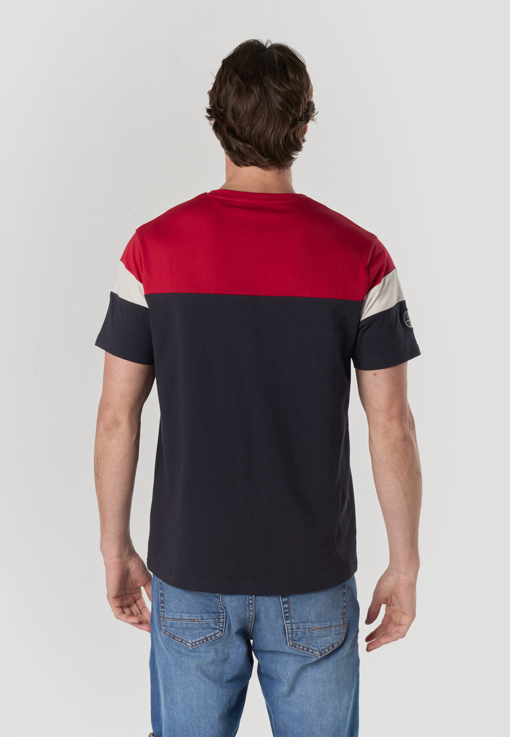 Samarreta color block logo màniga curta home navy - Koroshi 2611MC34