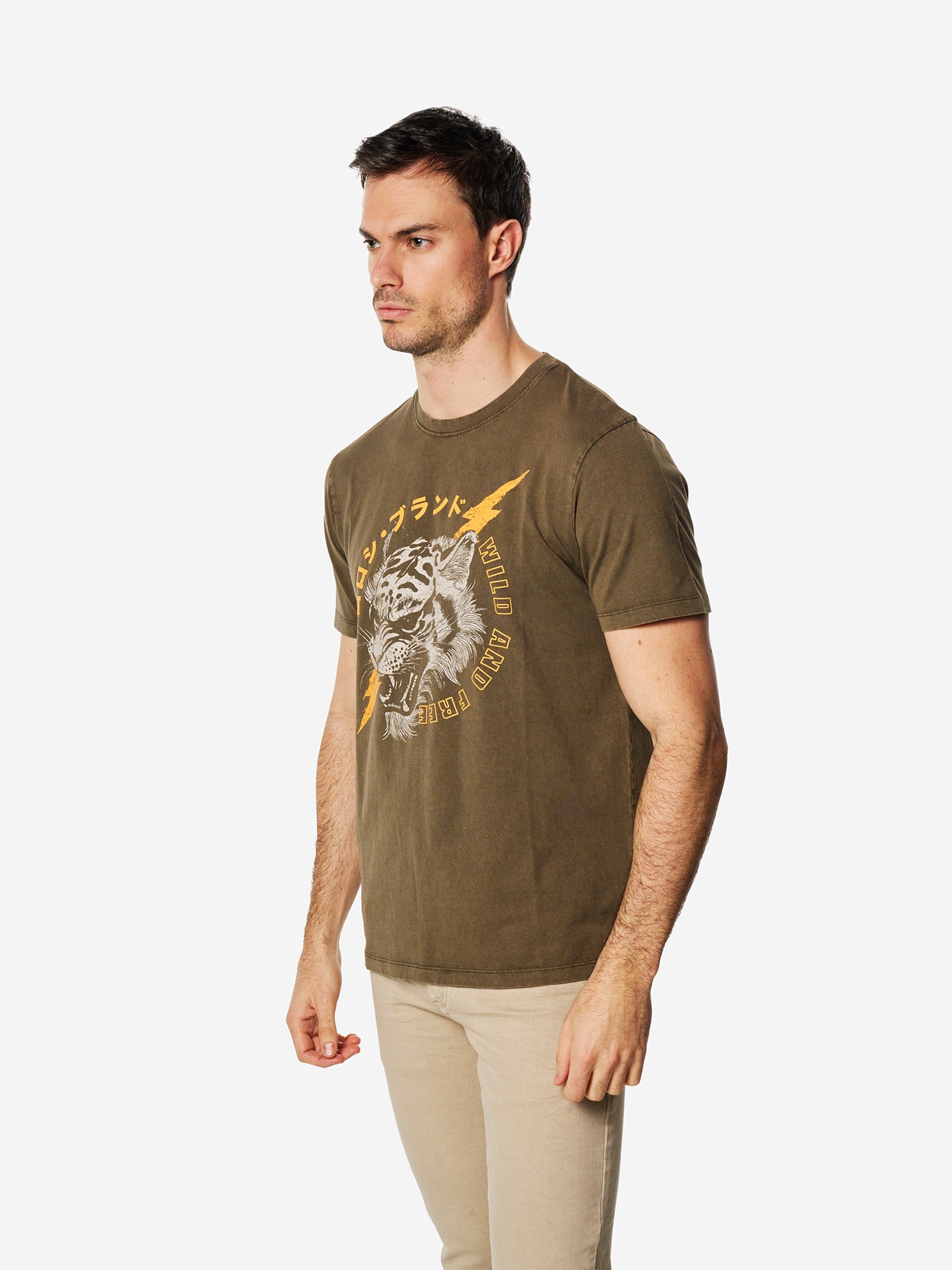 Washed print-emb cotton crew t-shirt