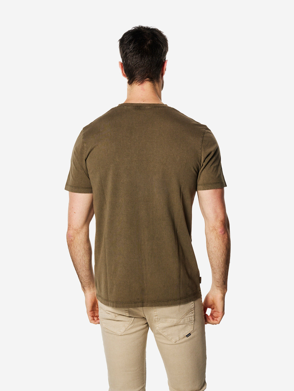 Washed print-emb cotton crew t-shirt