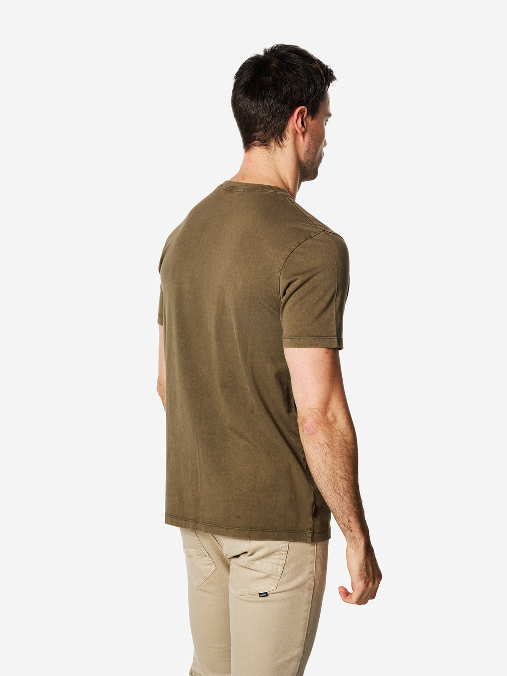 Washed print-emb cotton crew t-shirt