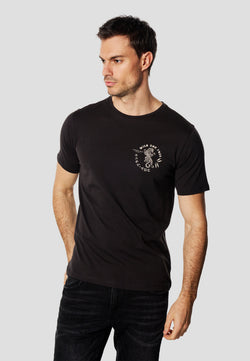 Anthracite men's short sleeve tiger print t-shirt - Koroshi 2611MC83