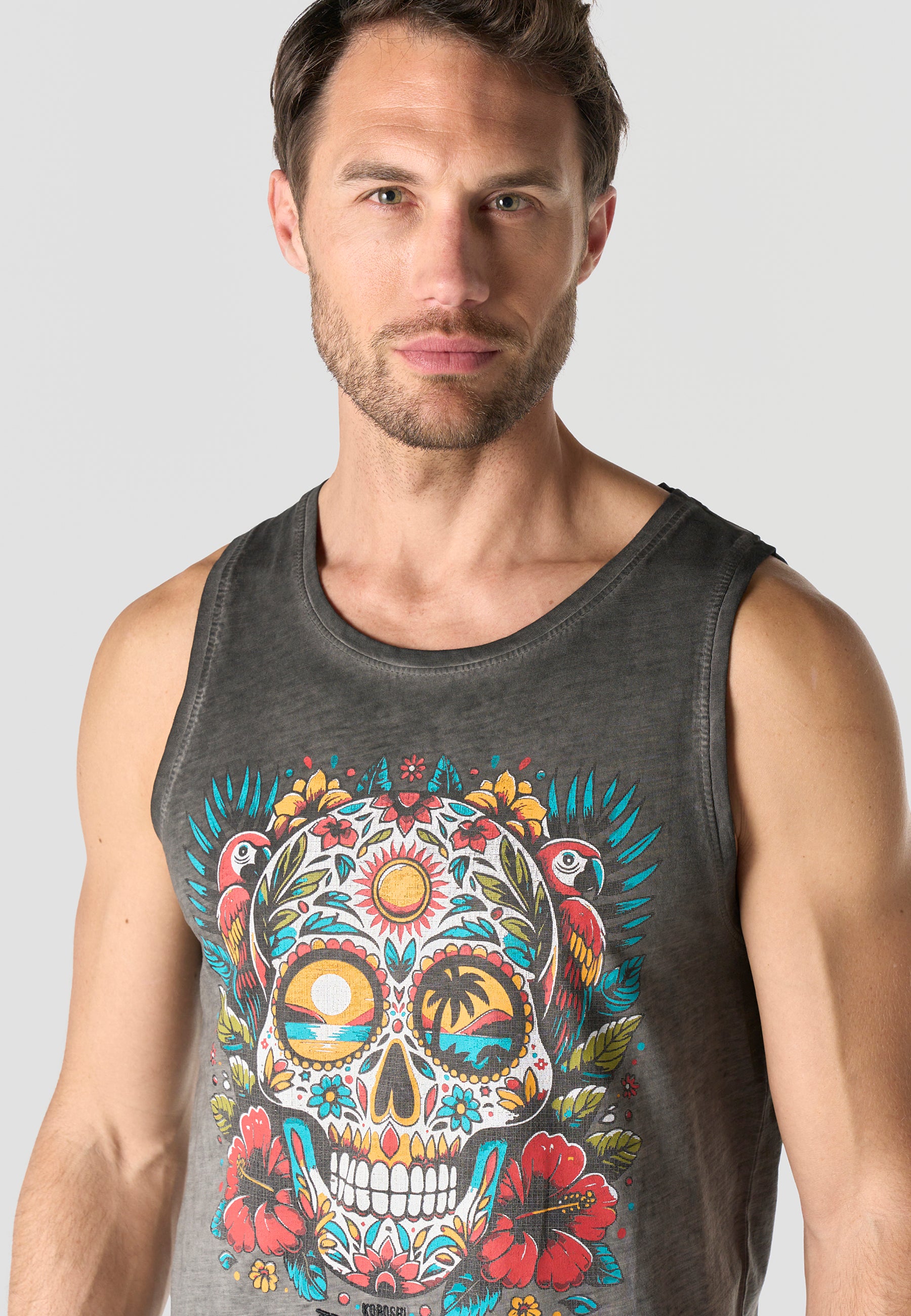 Bedrucktes Tanktop aus Baumwolle