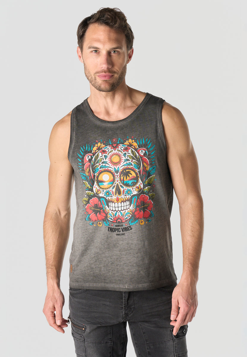 Bedrucktes Tanktop aus Baumwolle