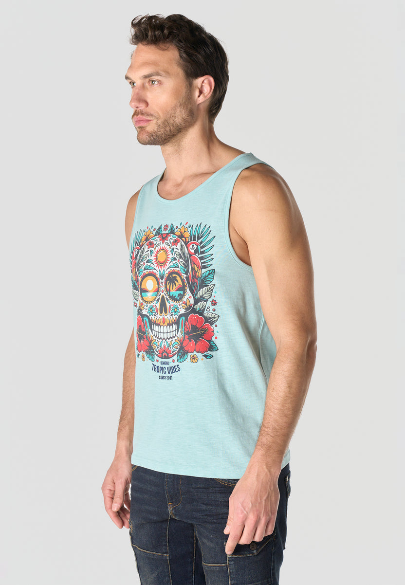 Bedrucktes Tanktop aus Baumwolle