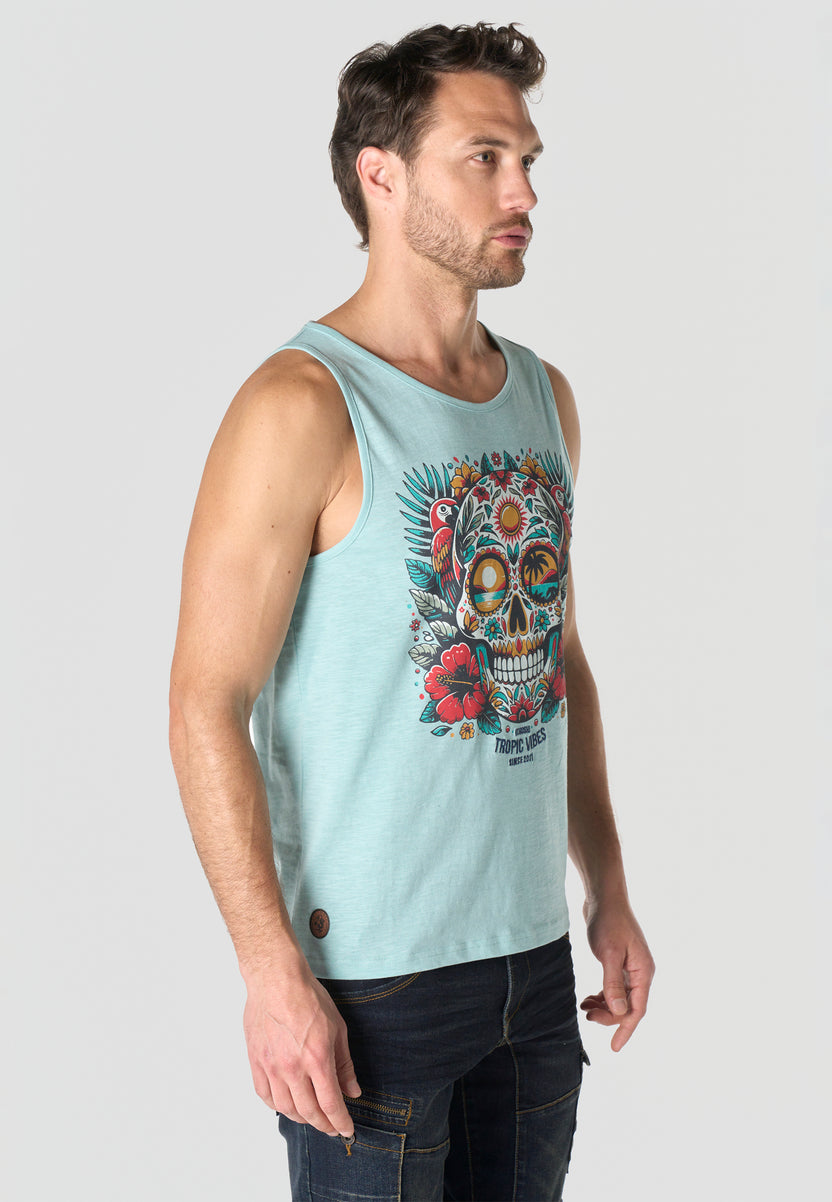Bedrucktes Tanktop aus Baumwolle