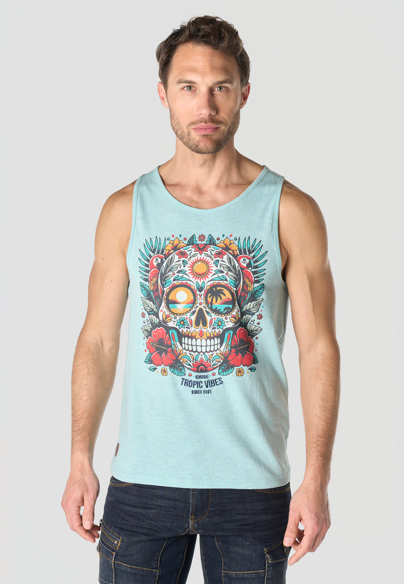 Bedrucktes Tanktop aus Baumwolle