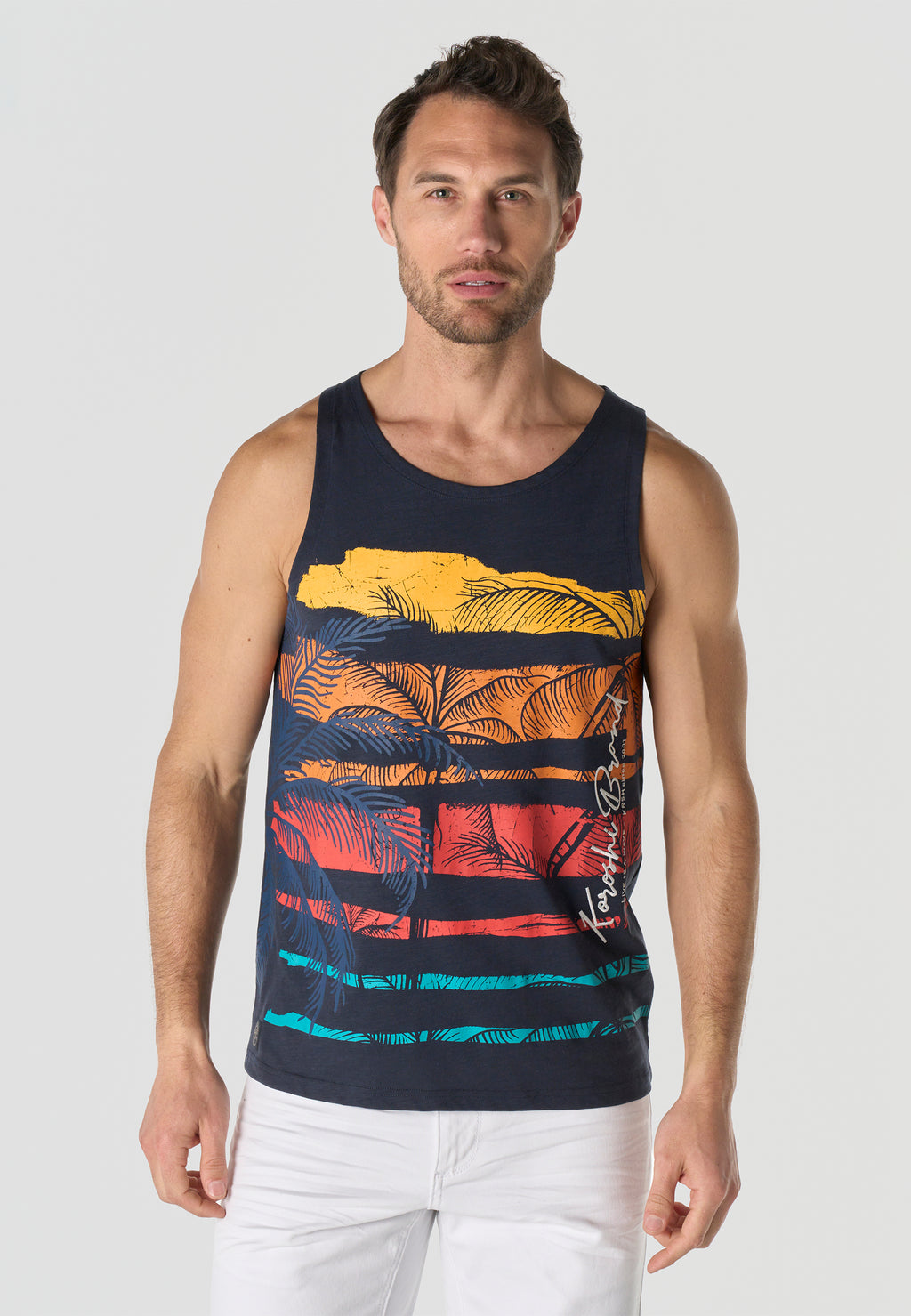 Samarreta tirants estampat tropical home navy - Koroshi 2611MS35