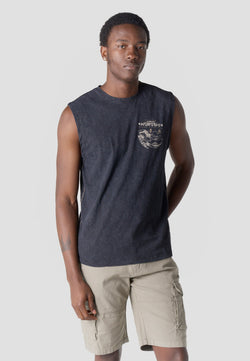 T-shirt de boxe homme noir imprimé vague japonaise - Koroshi 2611MS46