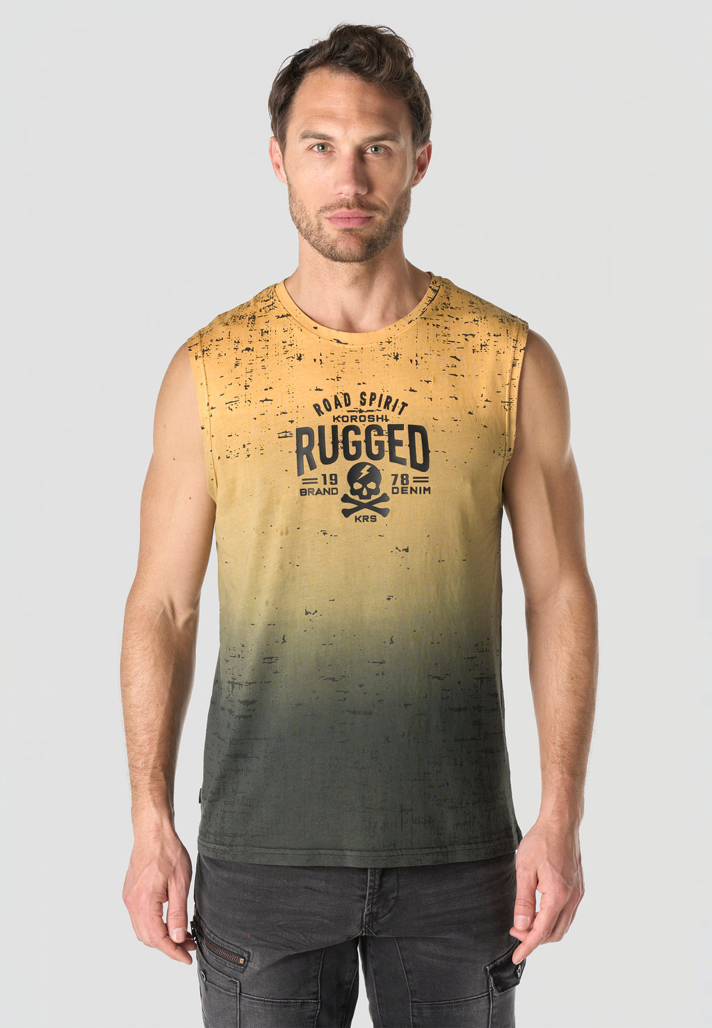 Camiseta boxing estampado all over hombre amarilla - Koroshi 2611MS47