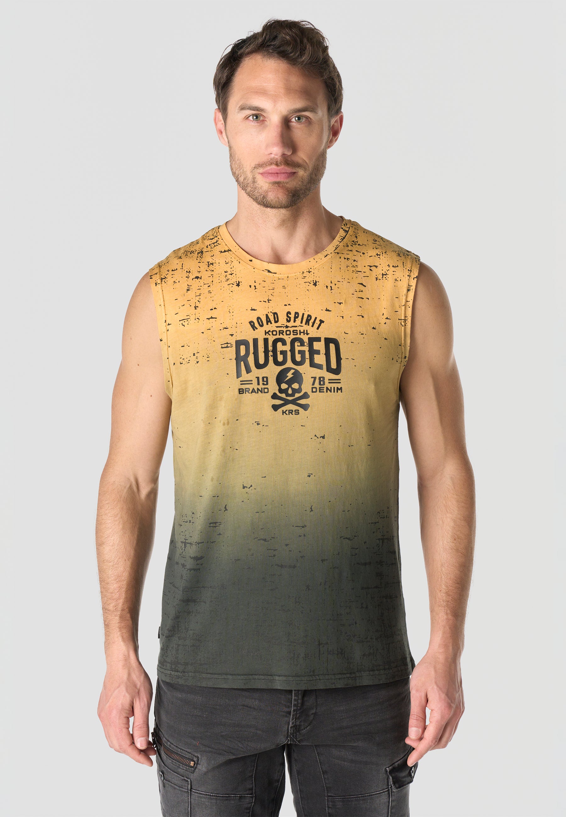 Camiseta boxing estampado all over hombre amarilla - Koroshi 2611MS47