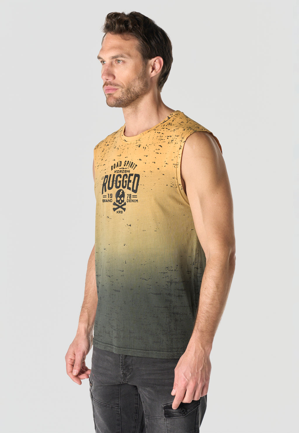 Camiseta boxing estampado all over hombre amarilla - Koroshi 2611MS47