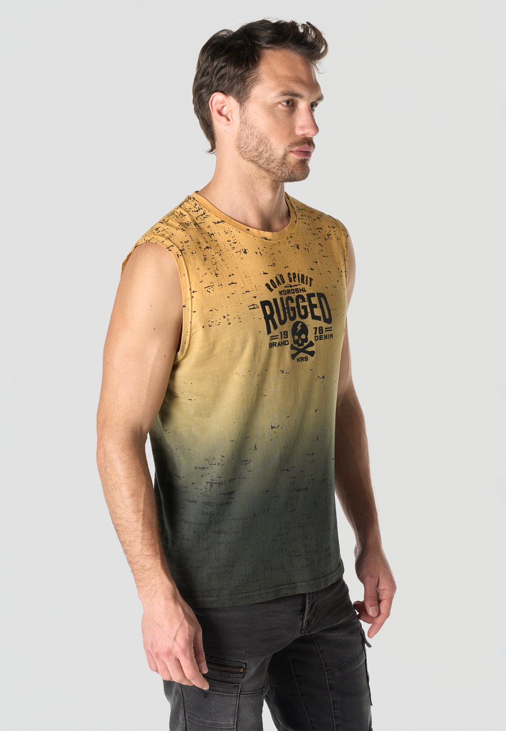 Camiseta boxing estampado all over hombre amarilla - Koroshi 2611MS47