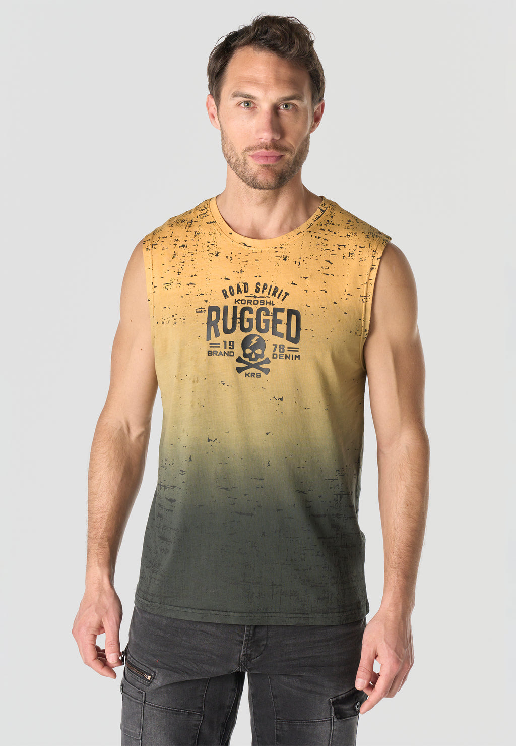 Camiseta boxing estampado all over hombre amarilla - Koroshi 2611MS47