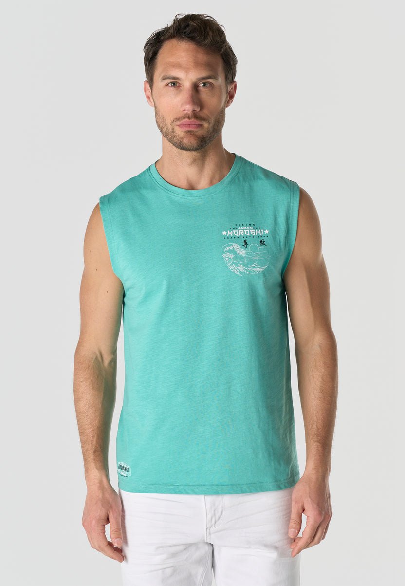 Bedrucktes Box-T-Shirt aus Baumwolle