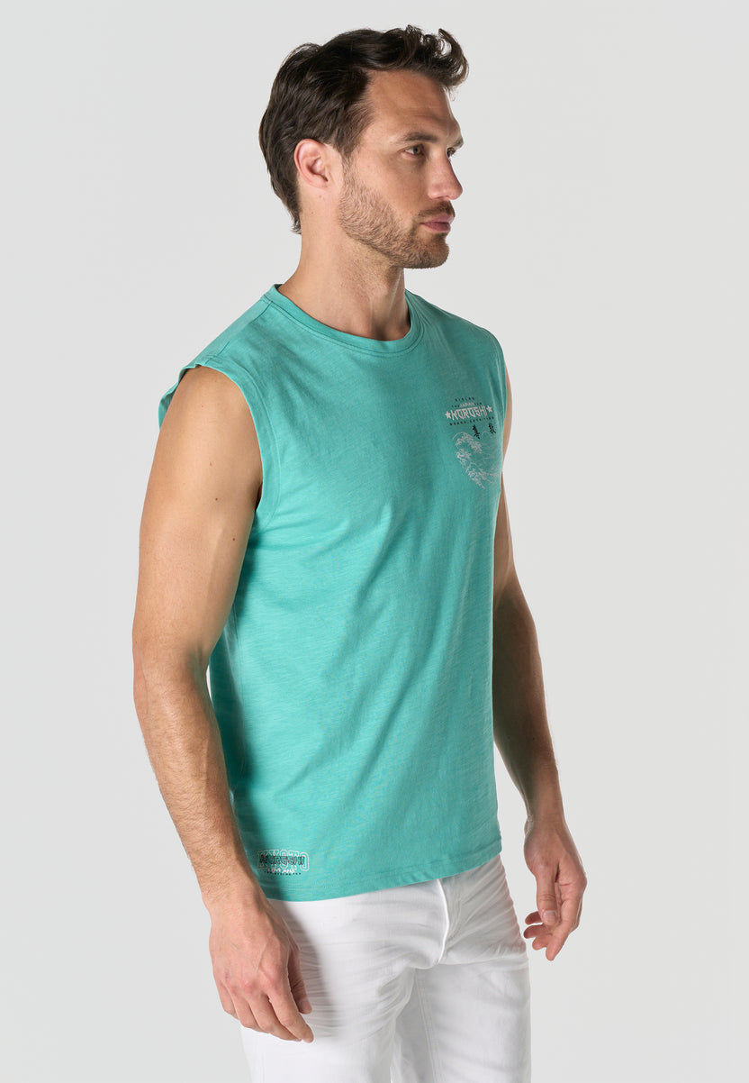 Bedrucktes Box-T-Shirt aus Baumwolle