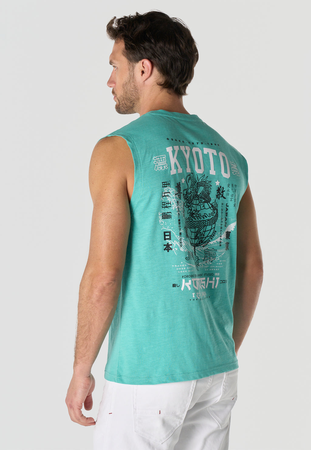 Bedrucktes Box-T-Shirt aus Baumwolle